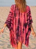 Maillots de bain pour femmes Femmes Demi Batwing Manches Mode Sun Protection Vêtements Loungewear Beach Style Col V Imprimé Patchwork Dames Cape