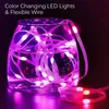 Andra evenemangsfestleveranser 3x Smart LED RGB Curtain Lights String App Bluetooth USB Remote Garland Lights Christmas Decoration Bedroom Wedding Outdoor 231214