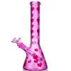 25cm tall Purple Glass Water Bongs Beaker dab Rigs Hookahs Bubbler Downstem Perc Smoke Glass Water pipes With 14mm Joint