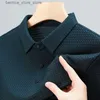 Polo da uomo Estate Nuovi uomini di seta del ghiaccio Hollow Polo a maniche corte T-shirt da uomo Abbigliamento di marca Incontro di lavoro Tempo libero Uscire Q231215