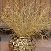 Simulação de planta artificial longa de 46cm, grama dourada, enfeites de natal, glitter, flores artificiais para decoração de casa, 223s