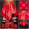 Embroidered Red Hijab Bride Chinese Wedding Embroidery Bridal Veil Hong Gai Tou