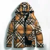 Parkas masculinas jaqueta masculina de algodão para baixo macacão de inverno bege xadrez marca à prova de intempéries gola alta trench coat masculino e feminino com casacos de moda casual europeia