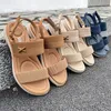 Sandálias de verão sandálias femininas fivela casual praia massagem confortável sapatos planos 231215
