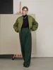 Women's Down IRINACH551 Fall Winter 2023 Collection Original Design Army Green White Duck Baseball Jacket Women