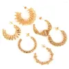 Boucles d'oreilles cerceau XHN 1 paire en acier inoxydable en forme de C torsadé à la mode pour les femmes couleur or cercle fête Vintage bijoux cadeaux