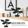 Décorations de Noël Simulation Bonsai Plantes artificielles pour la décoration intérieure Faux réaliste en plastique Mini Pot d'herbe Modèle Fleurs 231215