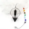 Natuurlijke Kristal Zeshoekige Kolom Energie Piramide Chakra Ketting Hanger Goddelijkheid Vormige Chakra Healing Balans Pendulum210W