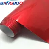 Autocollants 1.52 * 18m en gros Super brillant bonbon rose rouge voil en vinyle autocollant auto-adhésif brillant couverture de film