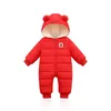 Ceket tulum bebek kıyafetleri kış artı kadife doğumlu bebek kızlar sıcak kalın tulum kapüşonlu kıyafetler kar yağışı çocuk Romper 231214