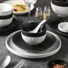 Borden Japanse stijl Huishoudelijke diepe schotel Keramische slakom Creatieve soep Wit Hoogwaardig Sense Plate Servies