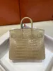 Diseñador Purse Bag Bag Brand Bag de 25 cm Piel de cocodrilo real de Crocodile