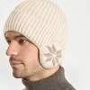 Bérets Protection de l'oreille Hiver Bonnets tricotés Chapeau Hommes Femmes Cyclisme en plein air Chaleur Polaire Casquette épaisse Casual Coupe-vent Earflap Bonnet Chapeaux