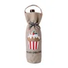 Exquisite Christmas decorations doll men women portable wine bottle set Christmas champagne red wine brown gift bag
