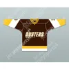 Custom Binghamton Paul Stewart 3 Brown Hockey Jersey New Top Sched S-M-L-XL-XXL-3XL-4XL-5XL-6XL