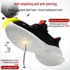 Sapatos de segurança sapatos de trabalho de verão com proteção respirável sapatos de segurança leves com biqueira de ferro anti-facada antiderrapante sapatos de verão de trabalho 231215