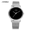 SINOBI, relojes de pulsera para hombre, moda Simple, reloj de cuarzo Ginebra para hombre, reloj informal de acero inoxidable, relojes negros para hombres, gota 2406