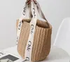 Fashion Lagar Summer Beach Shoulder Bag Wicker Woven Female Totes Straw Shopping Bags Casual Rattan Women Handbags Large Capacity Lady Buckets Bag a1