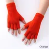 Gants de cyclisme 2/4 pièces noir demi-doigt sans doigts pour femmes et hommes laine tricot poignet coton hiver entraînement chaud