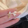 Stud Earrings Flower Asymmetrical For Women Luxury Tulip Zircon Ear Nails Jewelry Wedding Party Birthday Gifts