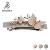 High End Alloy Butterfly Hair Clips Decorated With Crystal Pink For Women