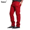 Mens Pants Ladiguard Casual Standing Pocket Solid Blue Cargo Trouser Street Clothing Plus Size Fashion Folded Sports 231215