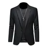 Mäns kostymer Blazers Fashion Men's Business Casual Blazer White Red Green Black Solid Color Slim Fit Jacket Wedding Groom Party Suit M-6XL 231215