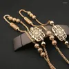 Pendant Necklaces Dicai Moroccan Women Body Jewelry Golden Wedding Back Shoulder Chain Long Neck Ball Bridal Gifts Necklace