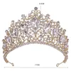 Pinces à cheveux diadème de mariage, couronne en argent et or, luxueuse coiffure en cristaux baroques colorés pour mariée, Costume de princesse de demoiselle d'honneur