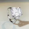 Fedi nuziali Wong Rain Luxury Argento sterling 925 Taglio smeraldo 10CT Acquamarina Lab Zaffiro Pietra preziosa Anello di fidanzamento per gioielli all'ingrosso 231214