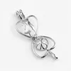 HOPEARL Schmuck Kissing Lover Medaillons Anhänger Wunsch Perlenkäfig 925 Sterling Silber 3 Stück311K