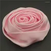 10 pz/lotto 8 cm Raso di Seta Arrotolato Rosa Per La Cerimonia Nuziale Della Sposa Che Tiene Fiori Artificiali Bouquet di Fiori Accessori Per Capelli