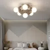 Lustres LED lustre pour salon enfants chambre salle à manger cuisine plafonnier moderne Style nordique boule de verre blanc E27 lumière