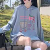 Kadın Hoodies Kadınlar Kawaii Sweatshirt Tatlı Sevimli Karikatür Anime Baskı 3D Baskı Giyim Estetik Büyük Boy Kıyafetler