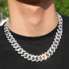 18mm kubansk länkkedja Mens halsband designer smycken guldkedja för man party hip hop diamant isade ut kedjor aaa österrikiska rhinest295u