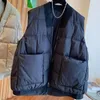 Women's Vests 2023 Cotton Padded Zip Warm Jacket Winter Puffer Vest Pocket Quilted Stand Collar Overcoat Top Black Parkas