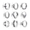 Boucles d'oreilles créoles Hip Hop Punk Love Pentagram Hexagonal, cerceaux croisés en acier inoxydable, bijoux pour hommes et femmes
