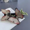 Elegant Gradient Embroidered Butterfly Hairpin Antique Fairy Beautiful Bow Side Clip Handmade