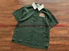 Homens camisetas Stripe Camisas de Alta Qualidade Bordado Verde Marrom Manga Curta Camisa Solta Para Homens Mulheres T231215