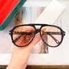 Zonnebril Retro Dubbele Bruggen Dameszonnebril Groot Frame Luipaard Bruin Gradiënt Brillen Mode Luxe Designer Zonnebril Heren Shades