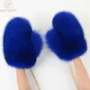 Five Fingers Gloves Brand Girl Fashion Luxury Real Fox Fur Glove Winter Women Natural Real Fox Fur Gloves Warm 100% Genuine Fox Fur Mittens 231214