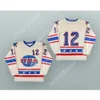 Personalizzato BOBBY CRAWFORD 12 TEAM USA CAMPIONATI MONDIALI JUNIOR MAGLIA HOCKEY BIANCA NUOVA cucitura superiore S-M-L-XL-XXL-3XL-4XL-5XL-6XL