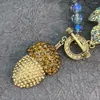 Naszyjniki wiszące vintage pełny inkrustowany liść szyszka kryształowy moda z koralikami atmosferyczny naszyjnik