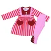 Kläderuppsättningar RTS Boutique Girl Long Sleeve Pyjamas Outfits Printed Duck Love Heart Baby Set