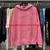 Heren Hoodies Sweatshirts 2024ss PAARS Brief Afdrukken Sweatshirts Voor Mannen Vrouwen Beste Kwaliteit Crewneck Hoodie T231215