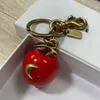 Kerskleurige sleutelhanger C sleutelhanger Fruit rode appel Wr onderdelen hanger Fashio letter sleutelhanger Cadeau voor Fruit Girl