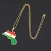 Pendentif Colliers Kurdistan M collier pour femmes hommes chaînes couleur or Kurdistan drapeau M pendentifs collier en acier inoxydable bijoux cadeau CollarL231215