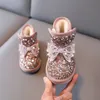 Designer kinderlaarzen Winterschoenen Spangly laarsjes met strik Peuter Baby Meisjes Warme katoenen sneeuw Zachte antislipzolen