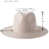 Chapeaux à larges bords Chapeaux de seau mode nouveau Panama naturel chapeau de paille doux été femmes hommes à large bord plage chapeau de soleil Protection UV Fedora offre spéciale en gros YQ231215