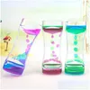 Other Clocks & Accessories Other Clocks Accessories Floating Hourglass Timer Liquid Oil Sand Clock Mix Illusion Hour Glass Acrylic Des Dh4Eo